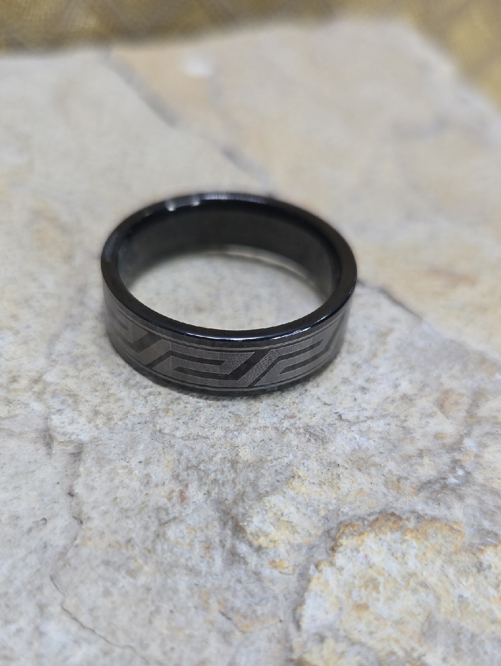 Black Tungsten titanium wedding band Metal Band Ring 11.5